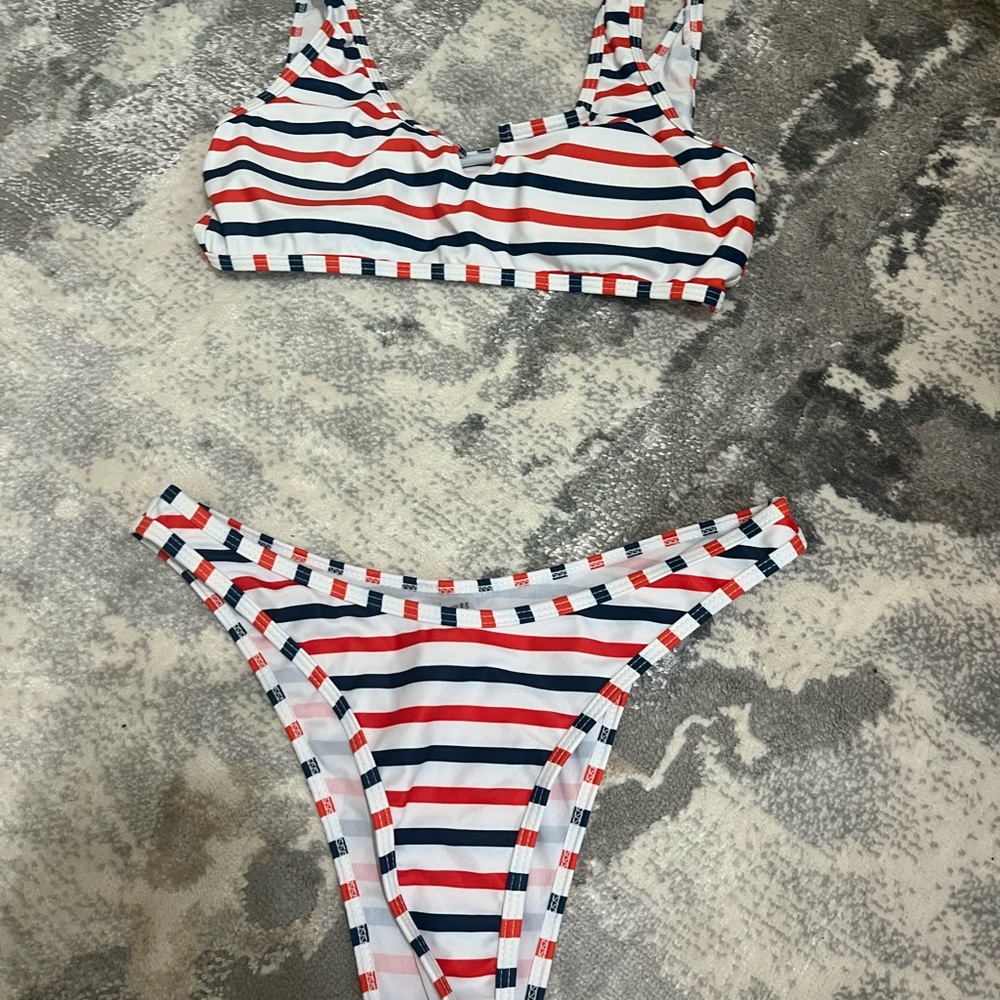 Red white and blue bikini